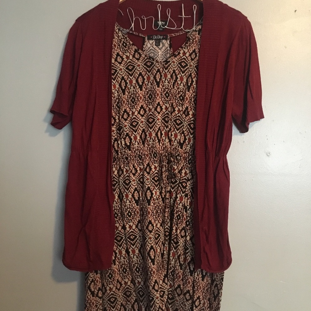 Red/Brown Printed Dress Size XL - Picture 4 of 4